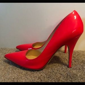 Hot Pink Patent Leather Licorice Lipstick Heels